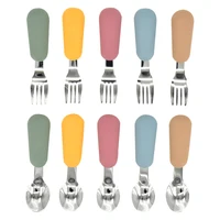 Baby Eating Tableware Set Children Utensil 316 Stainless Steel Toddler Dinnerware Cutlery Cartoon Infant Food Feeding Spoon Fork 1