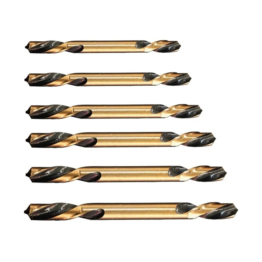 

6pcs/ Set HSS Double-headed Auger Drill Bits For Metal Stainless Steel Wood Drilling Dia 3mm/ 3.5mm/ 4mm/ 4.5mm/ 5mm/ 6mm