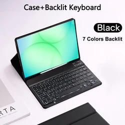 Enhanced Detachable Bluetooth Keyboard Case - Sleek Protective Cover - Arabic  English (Black Backlit 1)