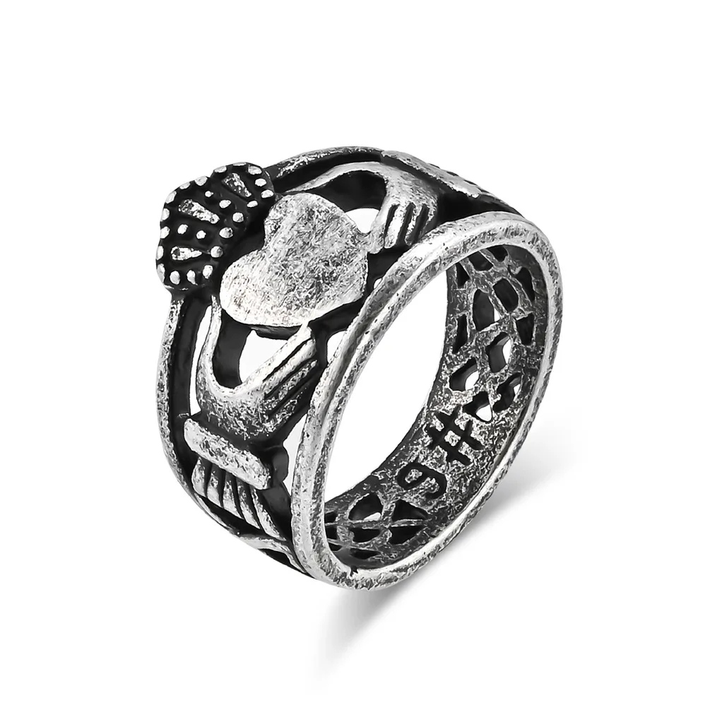 Anello Claddagh Irlandese Per Donna, Cuore E Corona - Fidanzamento/Matrimonio In Acciaio Inox, Taglie 5-10