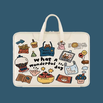 Ins Cute Borsa per laptop Custodia impermeabile per notebook 13 13.3 14 15 15.6 16.1 pollici MacBook Acer Dell LG Samsung Custodia per laptop 2024