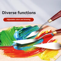 3/5/7 шт./компл. мастихин для рисования, шпатель из нержавеющей стали, мастихин, масляная краска, металлические ножи, деревянная ручка, инструменты для рисования — изображение 6