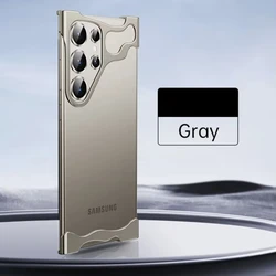 Rimless Aluminum Shockproof Phone Case with Corner Cushion and Lens Protection - Samsung S23Ultra (Grey)