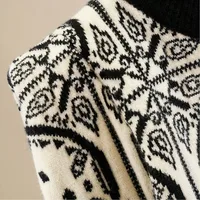 Geometric Knitted Soft Diamonds Beading Vintage O-Neck Women's Sweater Korean Fashion Jumpers Female Short Pullovers Chic Tops - Image 4