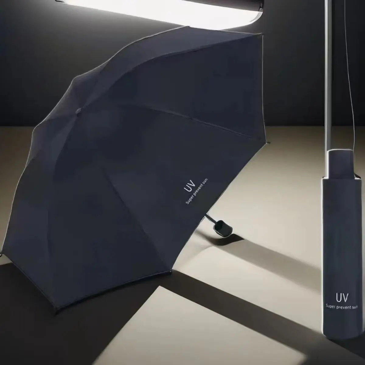 Folding Umbrella Wind Resistant Umbrella Windproof Umbrella Manual Umbrella Foldable Manual Umbrella, Waterproof and Windproof Umbrella, Anti-UV Umbrella for Sunny Or Rainy Days, Simple Solid Color Umbrel