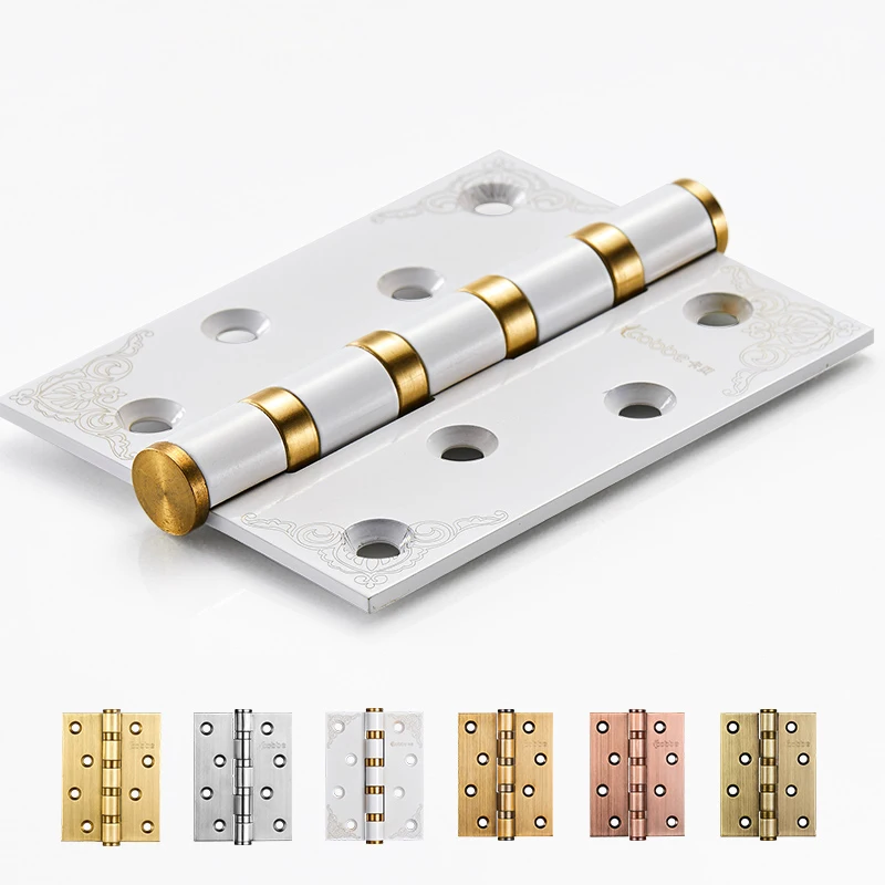 Stainless Steel Door Mute Hinge Wooden Door Hinge Solid Hinges Doors Hardware Brush Steel Gold Green Bronze Ivory White Option