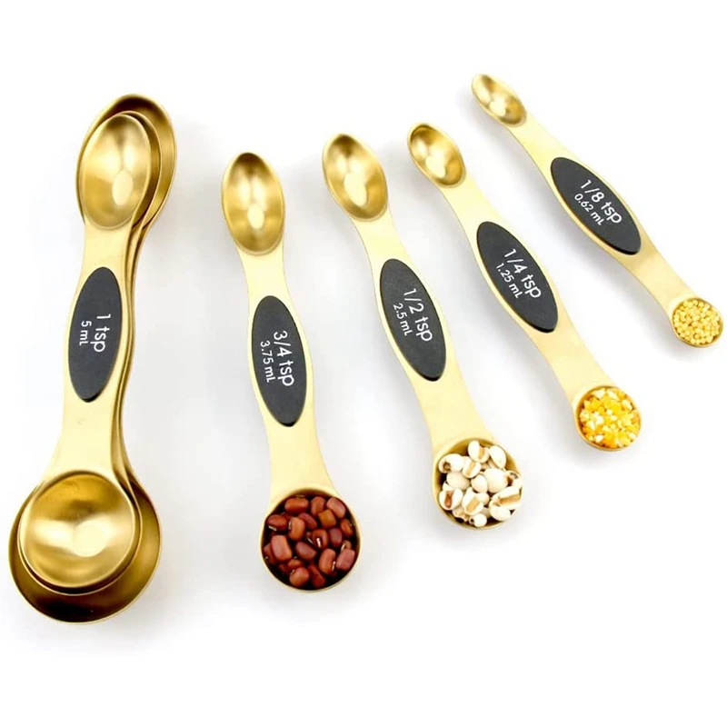 Magnetic Measuring Spoons Set Fits In Spice Jars Set Of 8 Is Oil, Salt,  Sauce And Vinegar Measuring Tool