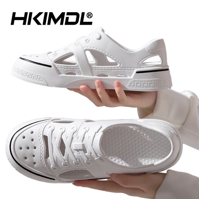 

HKIMDL Jelly Shoes Men and Women Sandal Summer Croc Shoes Garden Shoes Beach Hollow Mules Clogs Waterproof Beach Sandals 36-45