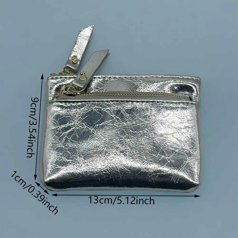 Portamonete in Pelle Portatile con Doppia Cerniera, Graziosa Pochette Multifunzionale, Mini Portafoglio per Uso Quotidiano - immagine 6