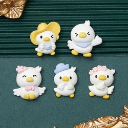 Resin 3D Kawaii Cartoon Cute Duck Series Flat Back Animals Scrapbooking Fit Phone Decoration DIY Hair Bows Center Accessories