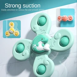 Jouets de bain Montessori bébé Spin Top pour garçon enfants bain ventouse Spinner jouet pour enfants de 2 à 4 ans hochets anneau de dentition 