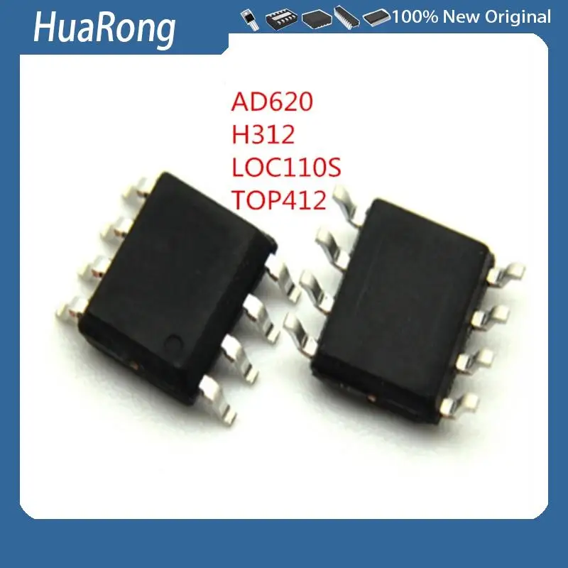 

5PCS/LOT AD620 AD620A AD620AR AD620ARZ H312 H312V ACPL-H312V ACPL-H312 LOC110S TOP412 TOP412G TOP412GN SOP-8