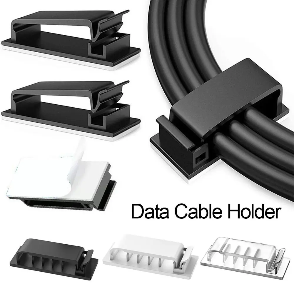 

3/5Pcs Self-adhesive Cable Organizer Wire Fixer Tie USB Data Cable Line Clamp Holder Cord Winder Management Clips Protector