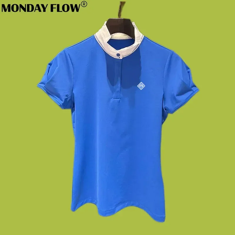 Monday Flow Summer Women's Wear Golf Shirts Quick-Drying Breathable Polyester/Spandex Short Sleeve Ladies Golf Clothing