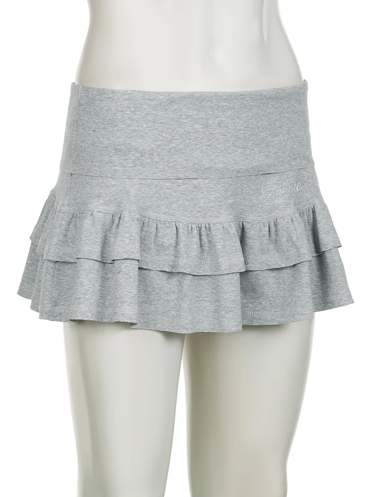 Rockmore Y2K Aesthetics Pleated Mini Skirts Women Fairycore Kawaii Ruffles Patchwork Solid Retro Skirts 2000s Coqutte Clothes 6