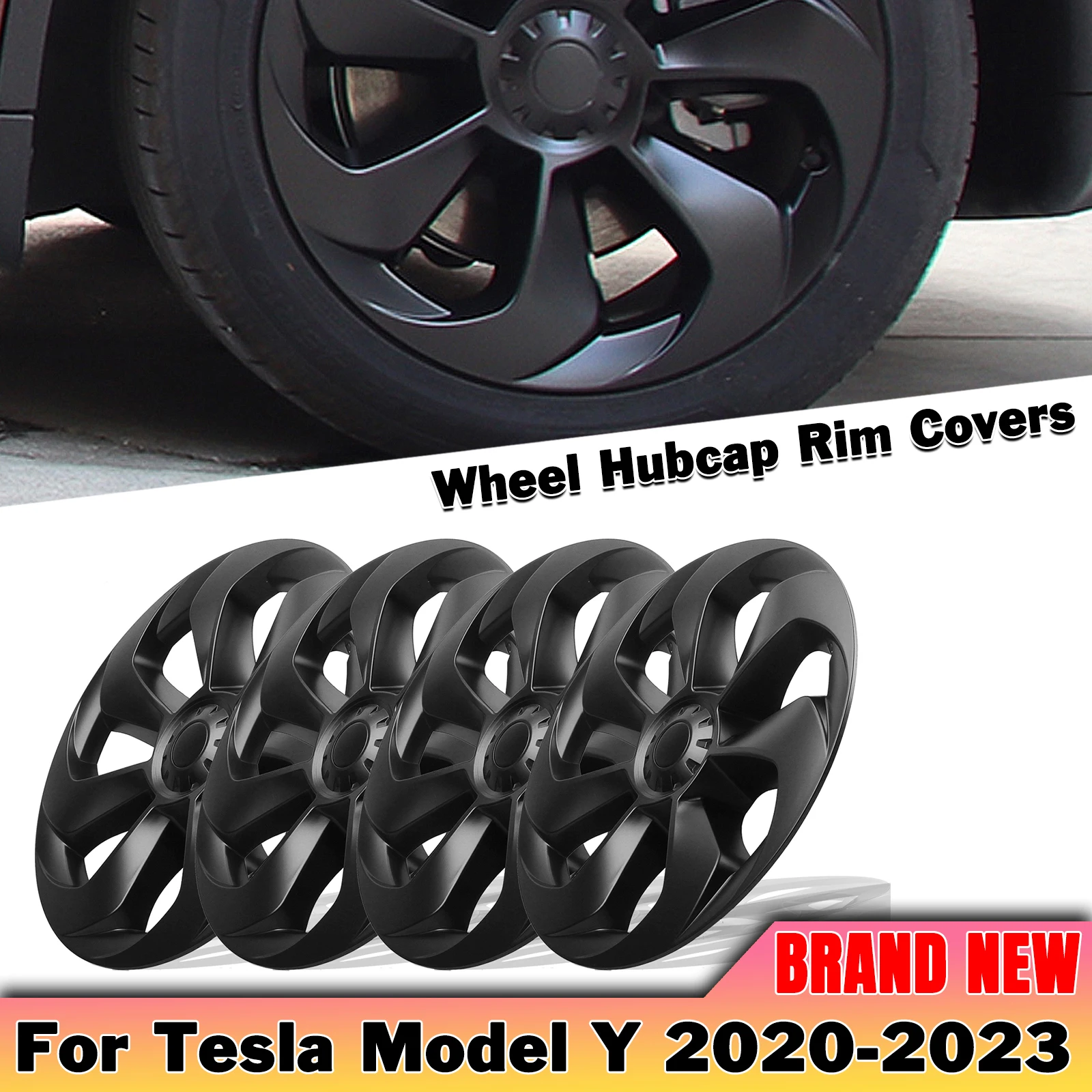 Hub Cap Wheel Cap 19 Inch Rim Cover Matte GT For 2020-2023 Tesla Model Y  4PCS