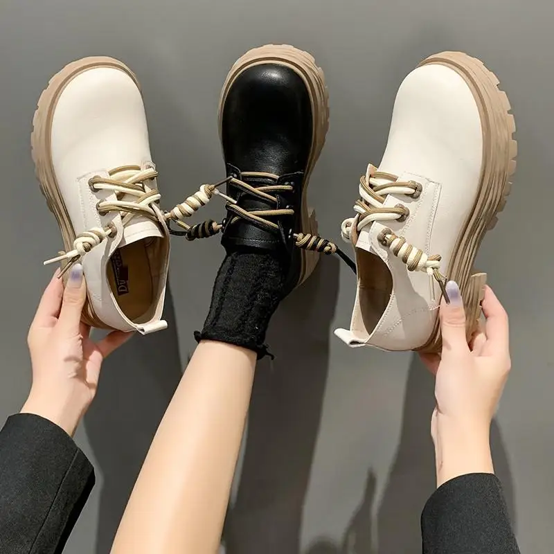 

Lefu Shoes Women's Oxford Shoes 2022 Autumn Shoes British Style Work Black Small Leather Shoes Women's Ugly Cute Leather Single