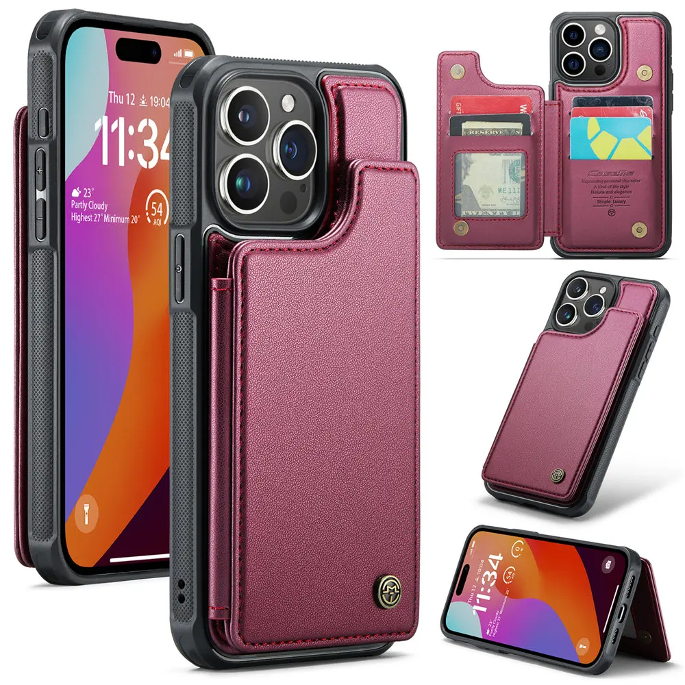 Premium Flip Leather Wallet Phone Case with Credit Card Holder and Shockproof Protection
