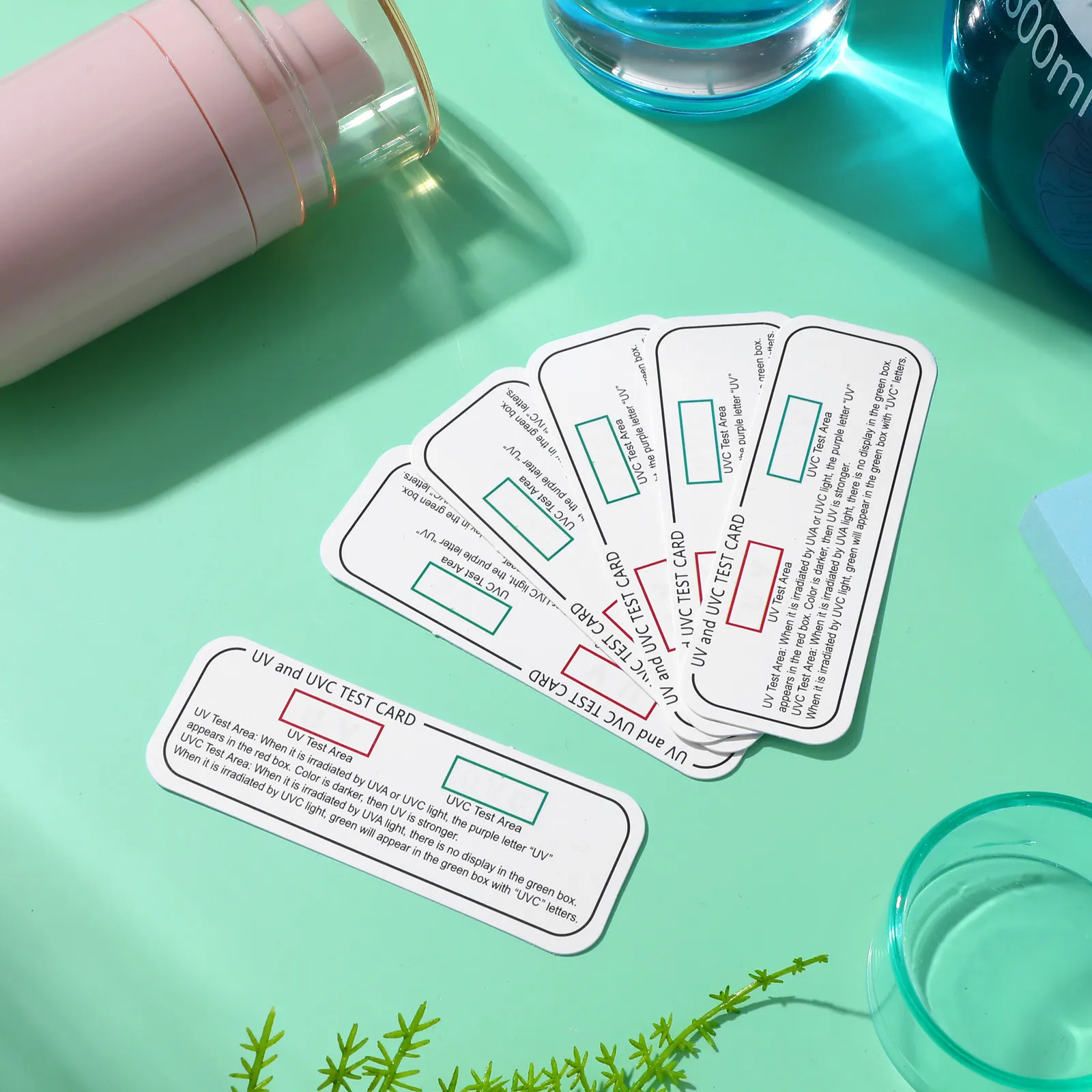 5Pcs Uv 테스트 카드 전문 휴대용 Uvc-Uva 테스트 스트립 정확한 Uv 라이트 표시 카드 소독 상자 교정