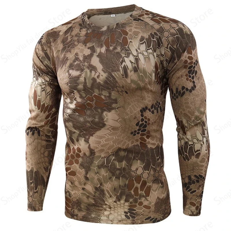 3D Printed T Shirts Men's Long Sleeve T-shirt 3d Camouflage Print Graphic T Shirts Men Women Fashion Fitness Tops Tees Outdoor Top Camo Clothing