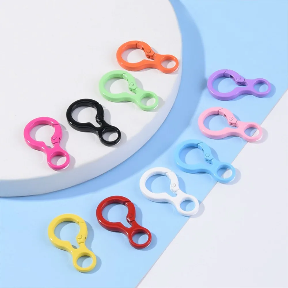 5 teile/los Bonbon farbe Kürbis form Karabiner Feder Schlüssel bund Haken DIY Riemen Schnallen Hund Schnalle Stecker Karabiner Zubehör – Detail 5