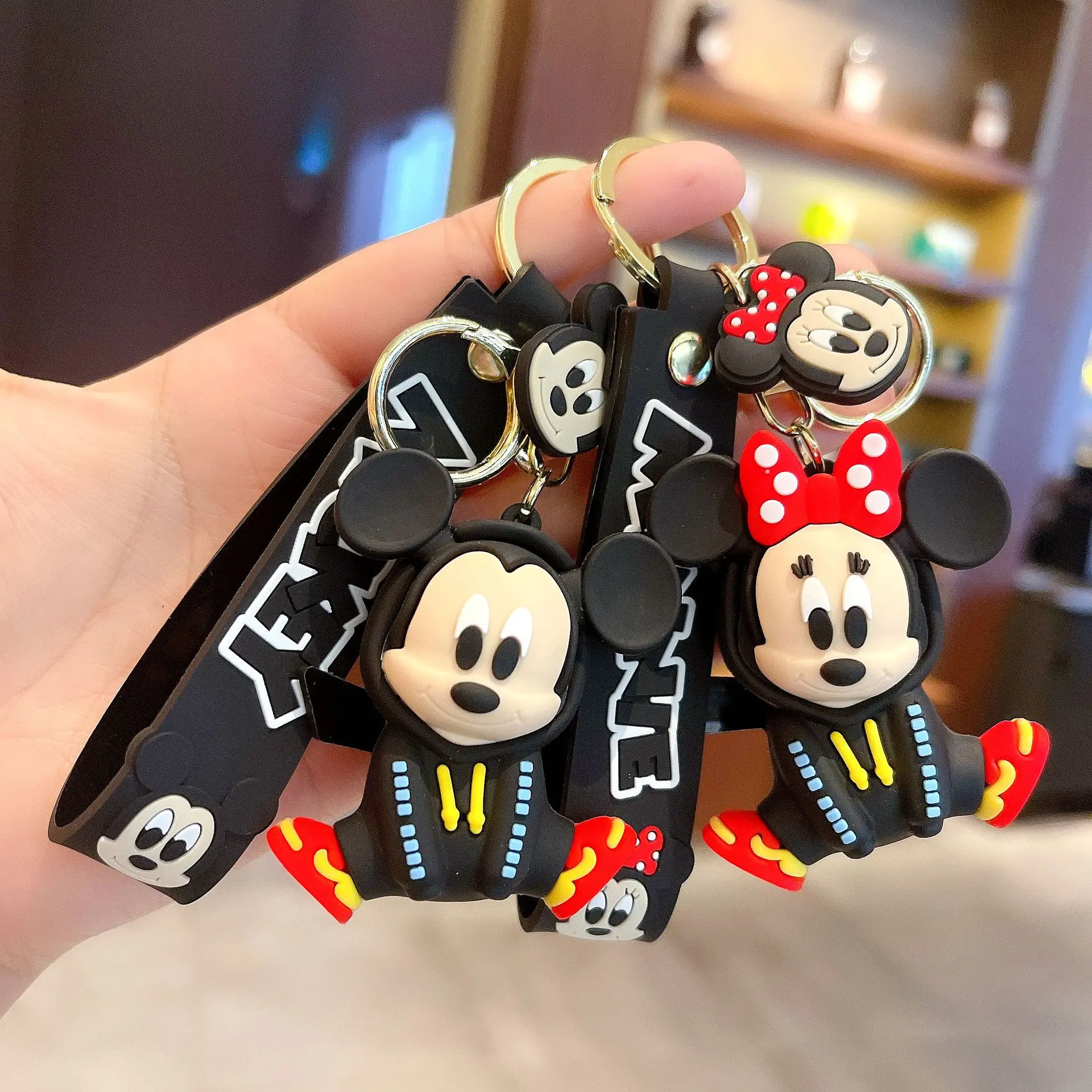 Minnie Mickey Keychain, Disney Stitch Keychain