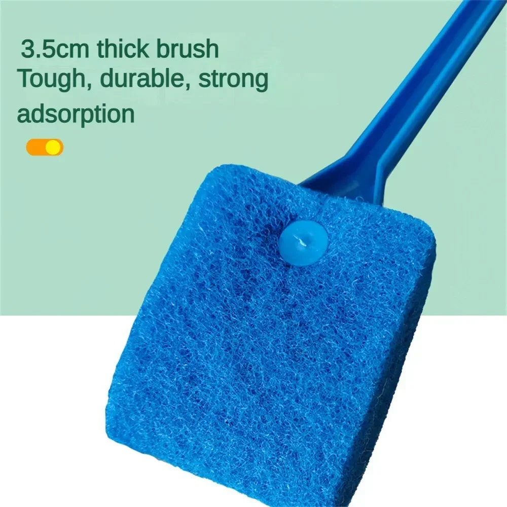1PC Fish Tank Glass Brushes Double-sided Brush Sponge Cleaning Tools Aquarium Accessories Long Handle Floating Cleaner