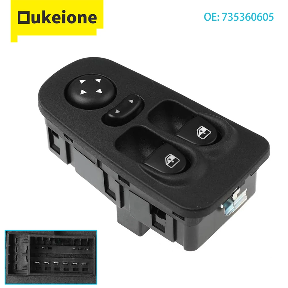 Window Switch Front Left And Right For Fiat Lancia Ypsilon 1.2 Jtd 2003-2011 Window Glass Lift Controller 735360605 735360604
