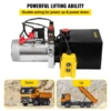 VEVOR Hydraulic Pump Double Acting Hydraulic Power Unit 4L Steel Tank Hydraulic Pump Power Unit 12V for Dump Trailer Car Lifting 3