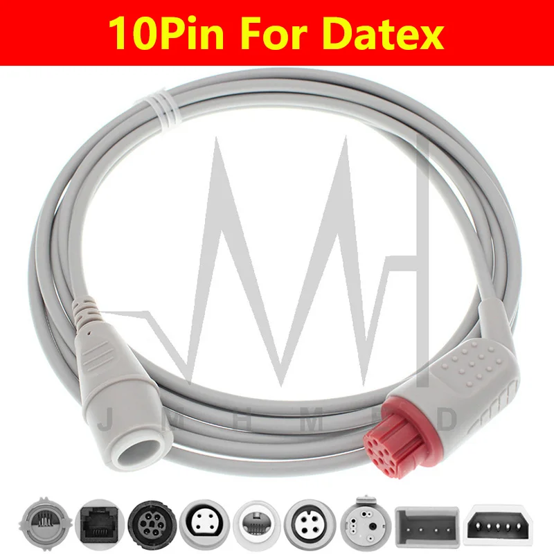 

Compatible With 10pin Datex Monitor IBP Cable and Argon Phlips BD Edward Medex Abbott Smith PVB Utah Pressure Transducers.