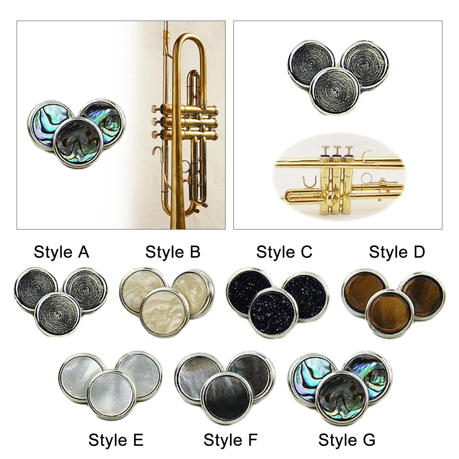 Replacement Key Parts, Trumpet Concert Buttons, Trumpet Concert Components,