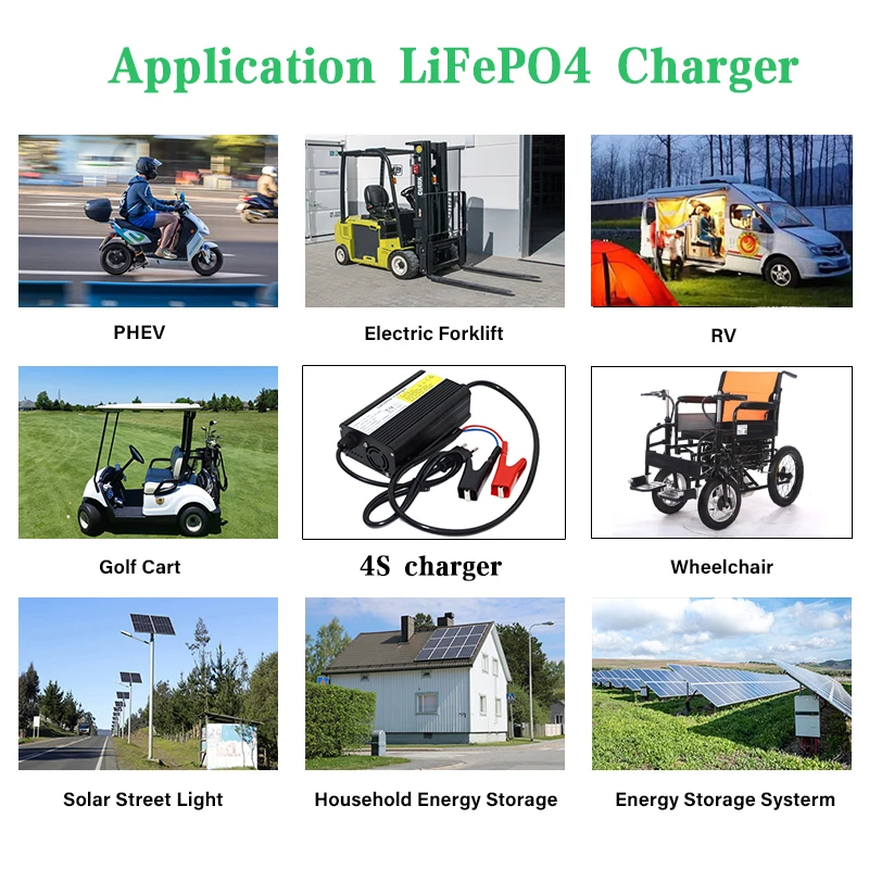4S 12v High Power 14.6V/12.8V 10A Lifepo4 Charger 110-220V for Lithium iron phos