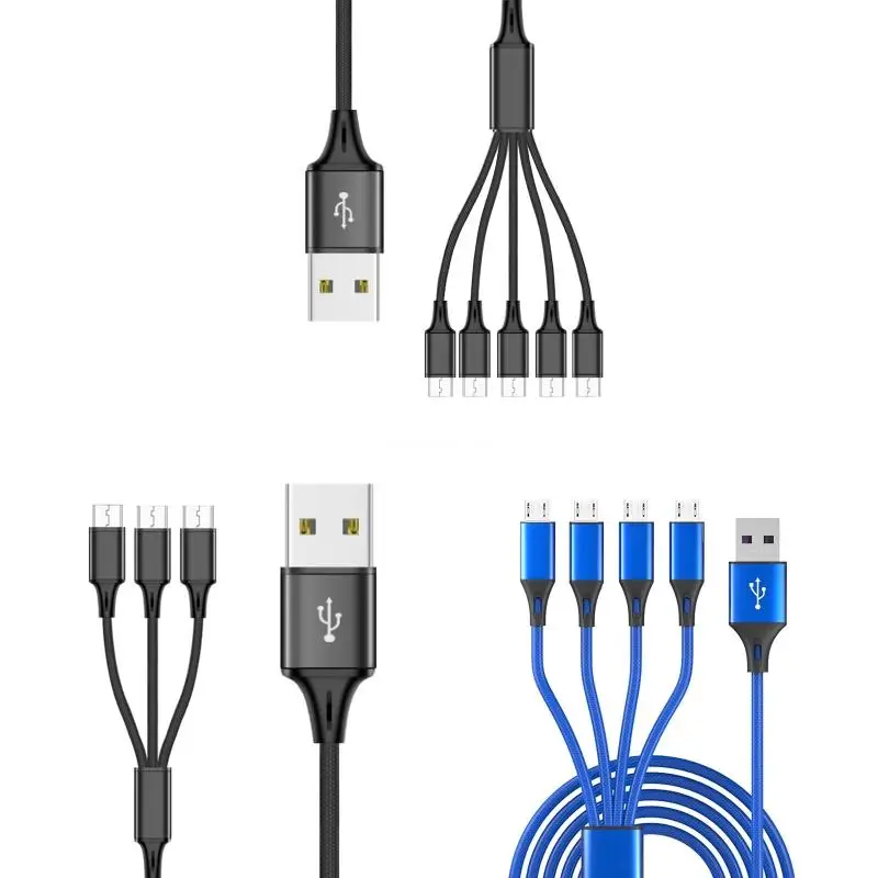 Cavo Ricarica Splitter Da Usb A Doppio Microusb: Alimenta 5 Dispositivi Micro Usb Contemporaneamente Da Porta Usb