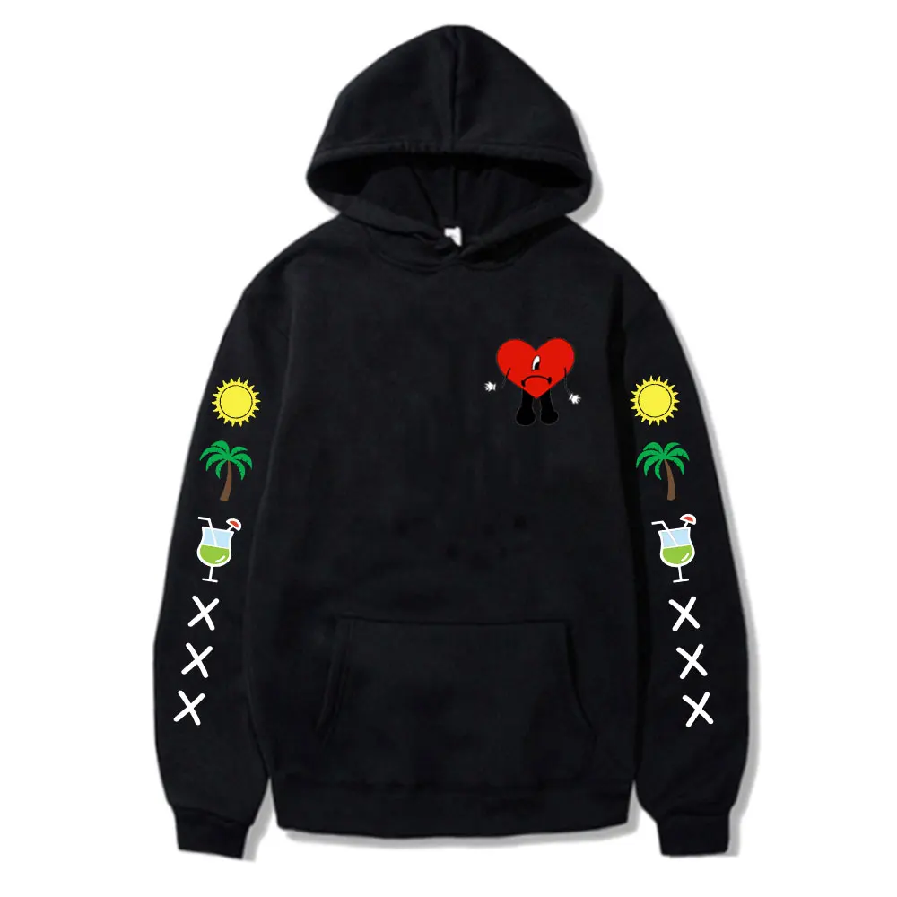 

Japanese Kawaii Sweatshirt Bad Bunny UN VERANO SIN TI Warm Winter Black Sport For Teen Fashion Cool Funny Hip Hop Tops