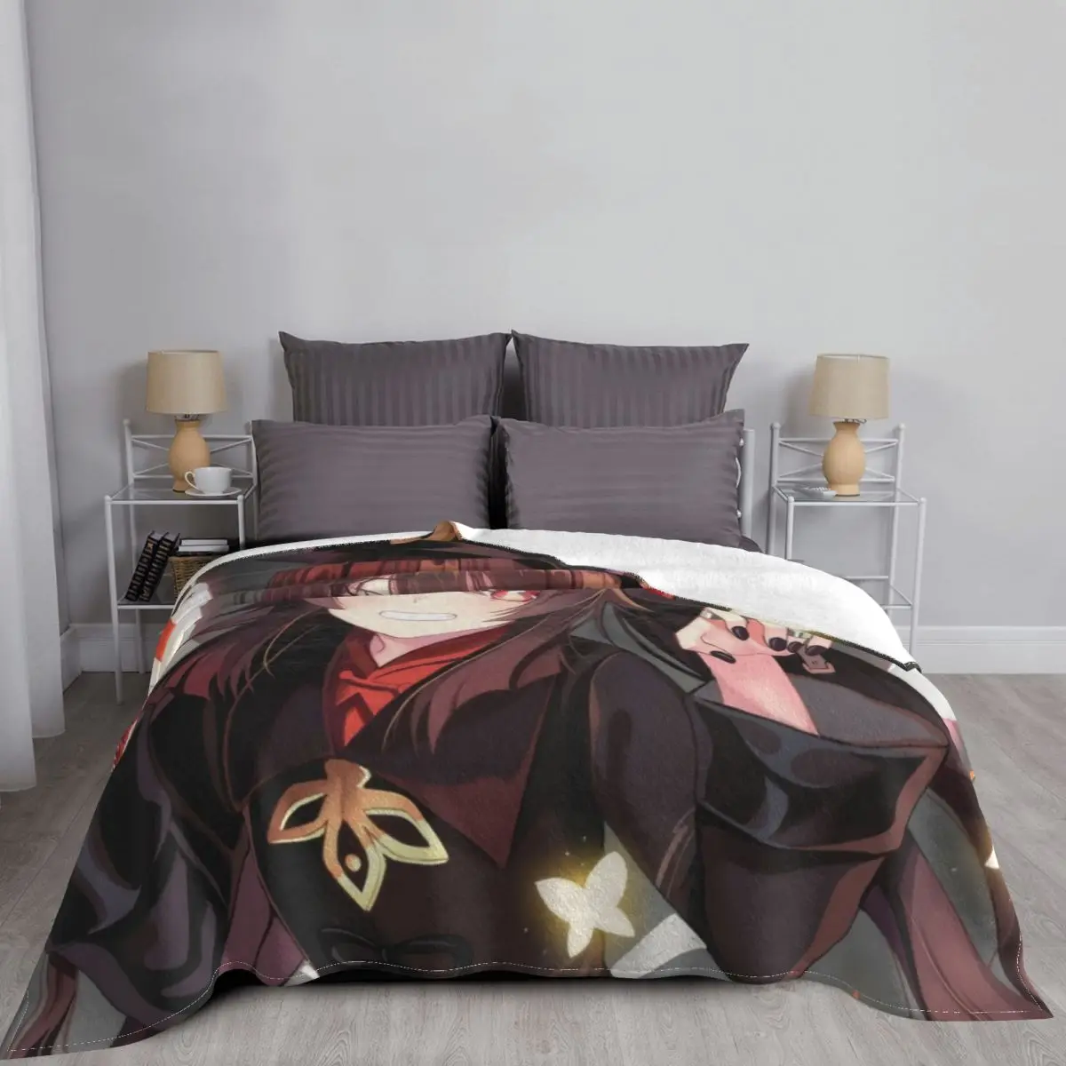 Hu Tao �ս� ����Ʈ �ö��� ���, �Ϳ��� waifu ���� �ִϸ��̼� �м� ������ ��� Ȩ ȣ�� ���� 125x100cm ���� ����