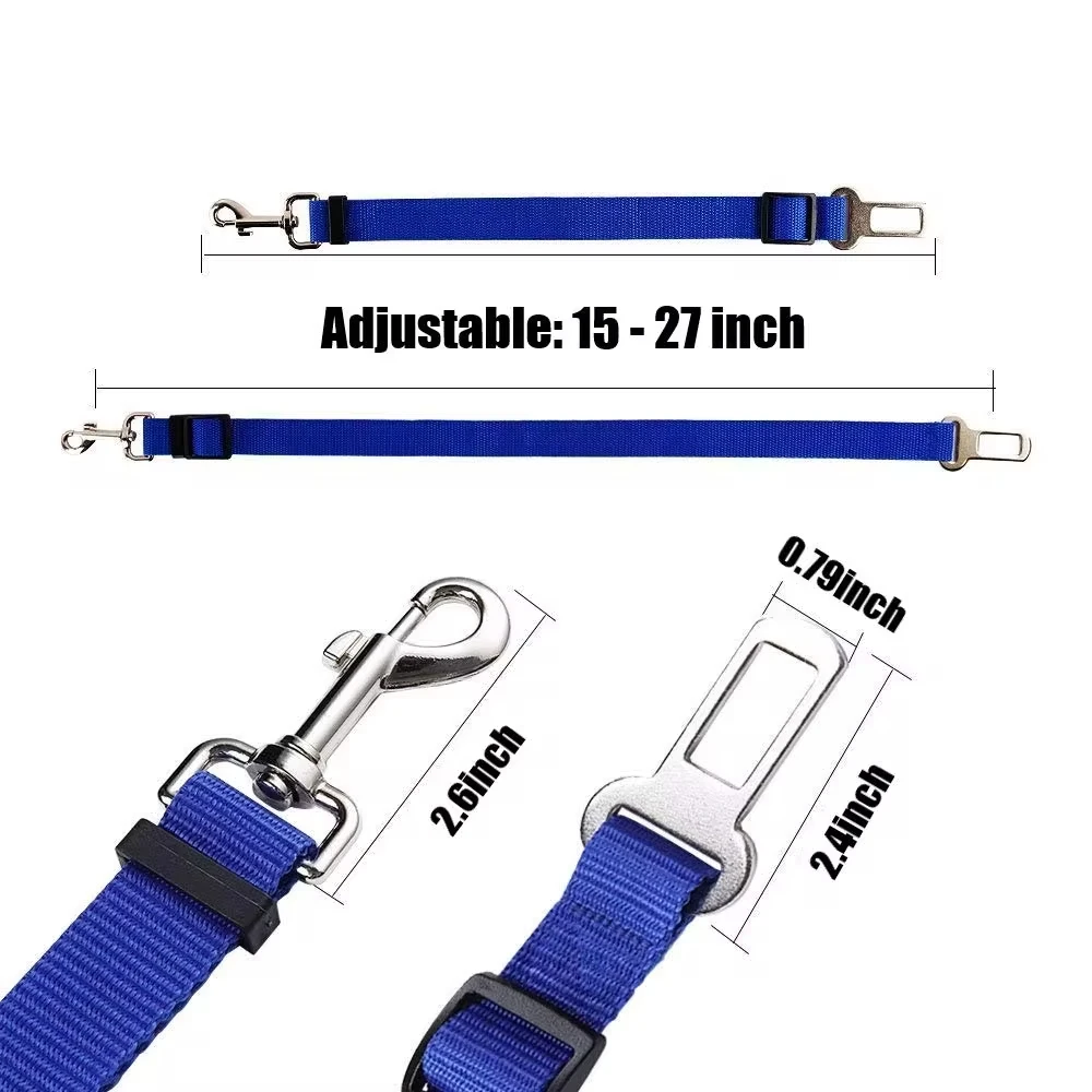 Dog Seat Belt Safety Protector Travel Accessories Leash Collar Breakaway Solid Car Harness For Pets