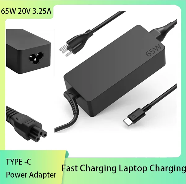 High-Speed 65W USB-C Laptop Charger Adapter