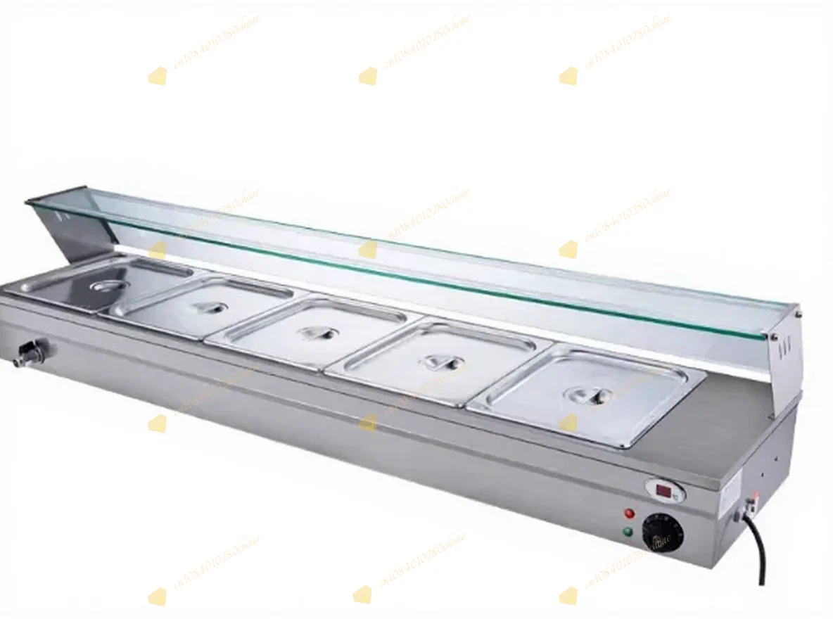 6 Pan x 1/3 GN Food Grade Stainelss Steel Commercial Food Steam Table 6-Inch Dee