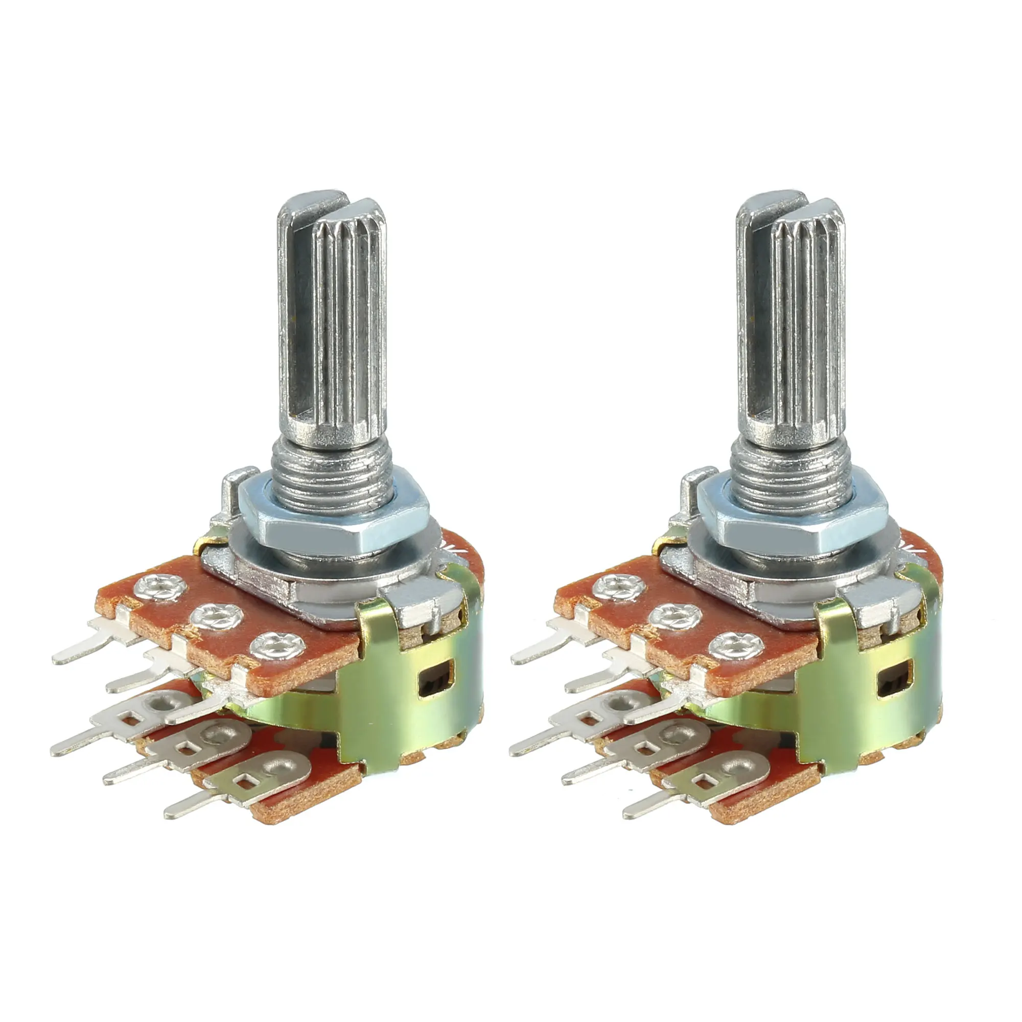 5pcs WH148-20MM-6Pin Dual Potentiometer B1K B2K B5K B10K B20K B50K B100K B250K B1M Ohm Variable Rotary Carbon Film Resistor