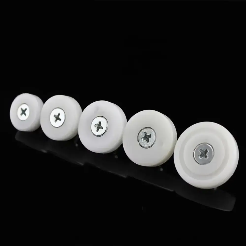 4Pcs 19/22/25/26/29mm M6 External Thread Nylon Drawer Bearing Pulley Document Cabinet Moving Wheel Sliding Door Roller Hardware sliding door rollers plastic bearing pulley