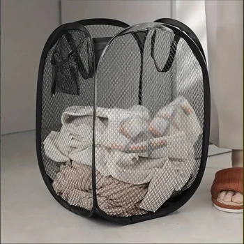 Foldable Mesh Laundry Basket 1