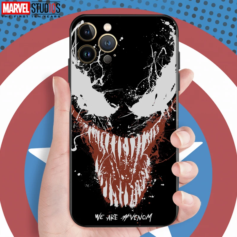 13 pro max case Marvel Spiderman Venom For Apple iPhone 13 12 11 Pro Max 13 12 Mini X XR XS Max 5 5s 6 6S 7 8 Plus SE2020 Phone Case Funda 13 pro max case