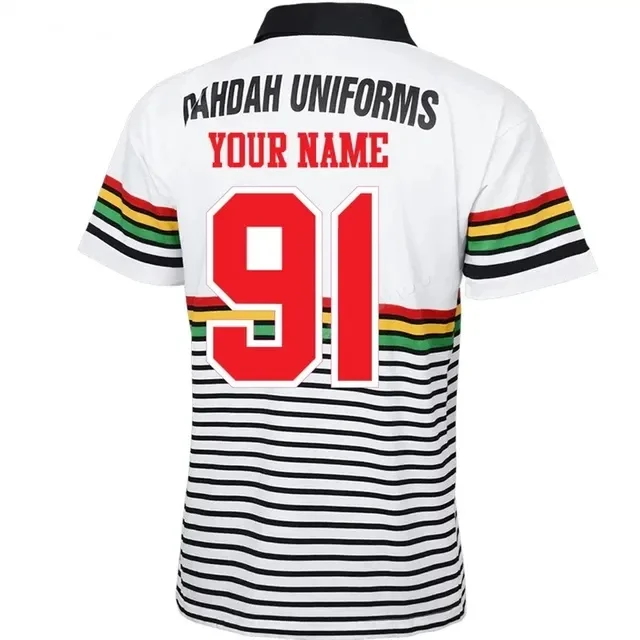 thumbnail image 1 of Camiseta retro de rugby de local/visitante de Penrith Panthers 1991 - Camiseta de hombre Talla: S-5XL (nombre y número impresos) Calidad superior, 1 of 5