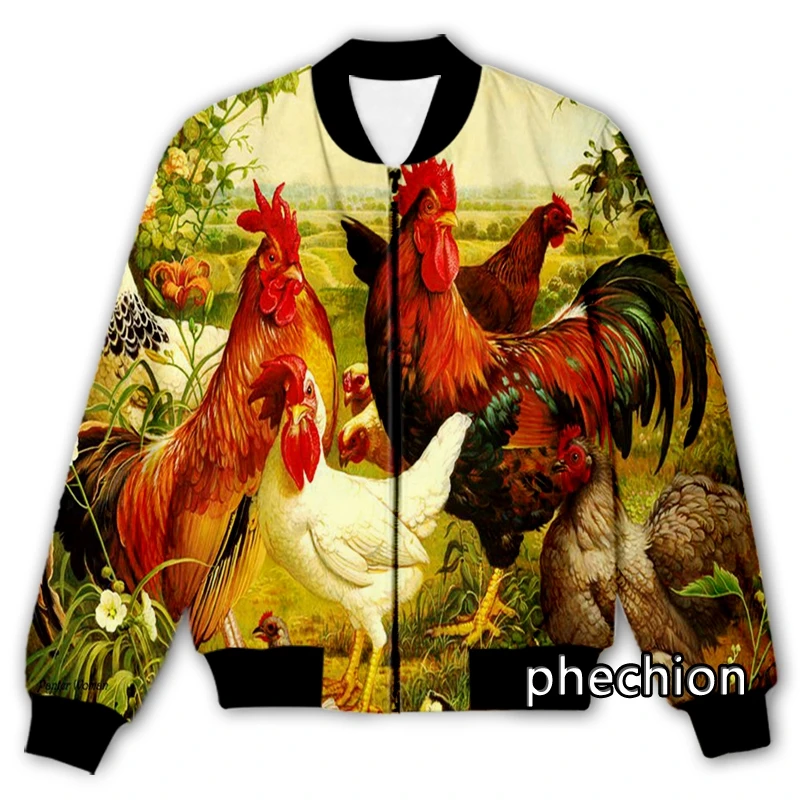 

phechion New Men/Women Animal Chicken 3D Printed Casual Jacket Fashion Streetwear Men Loose Sporting Jacket & Coat Q138