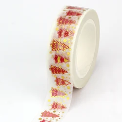 2023 NEW 1X 10M Deco Gold Foil Pink Christmas Trees Washi Tape for Scrapbooking Planner Masking Tape Kawaii Papeleria