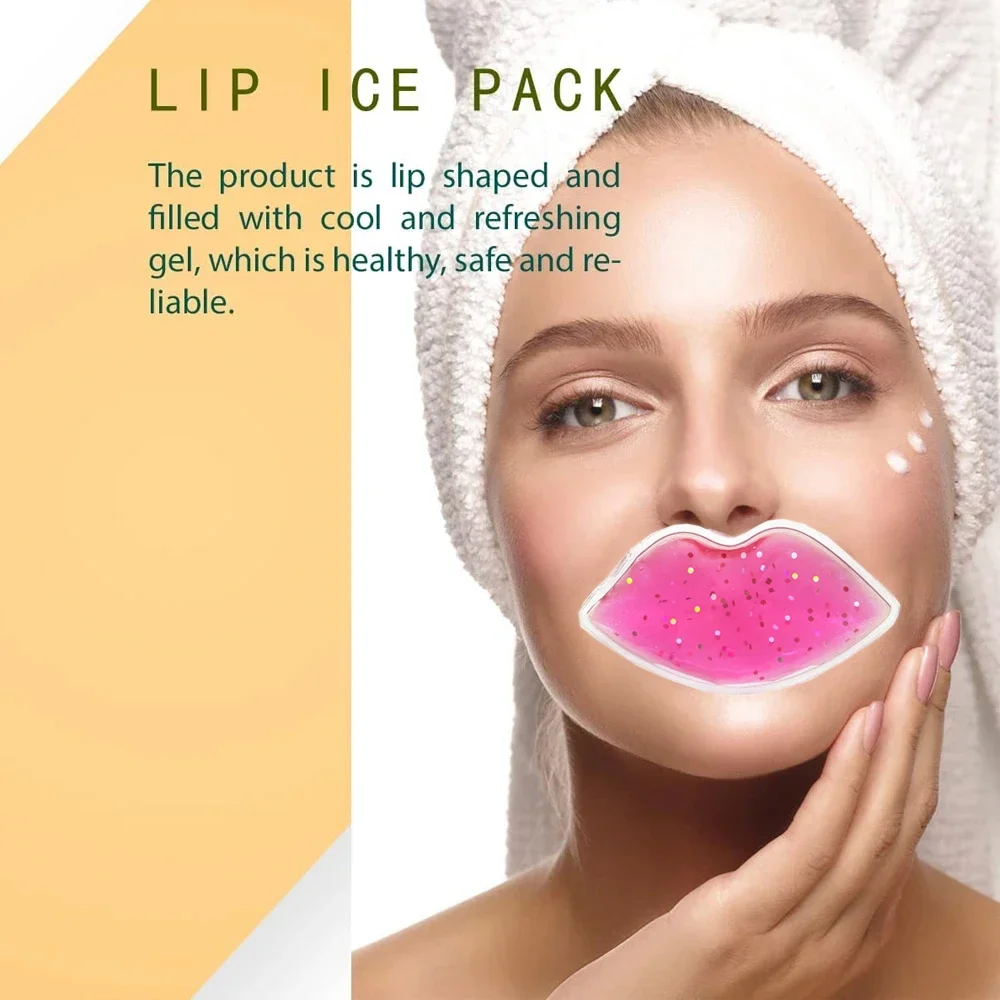 6 Packs Lip Gel Ice Packs Flexible Reusable Cooling Pad Cold Compress for Cosmetic Injuries Pain Relief Cold Use for Lip Surgery