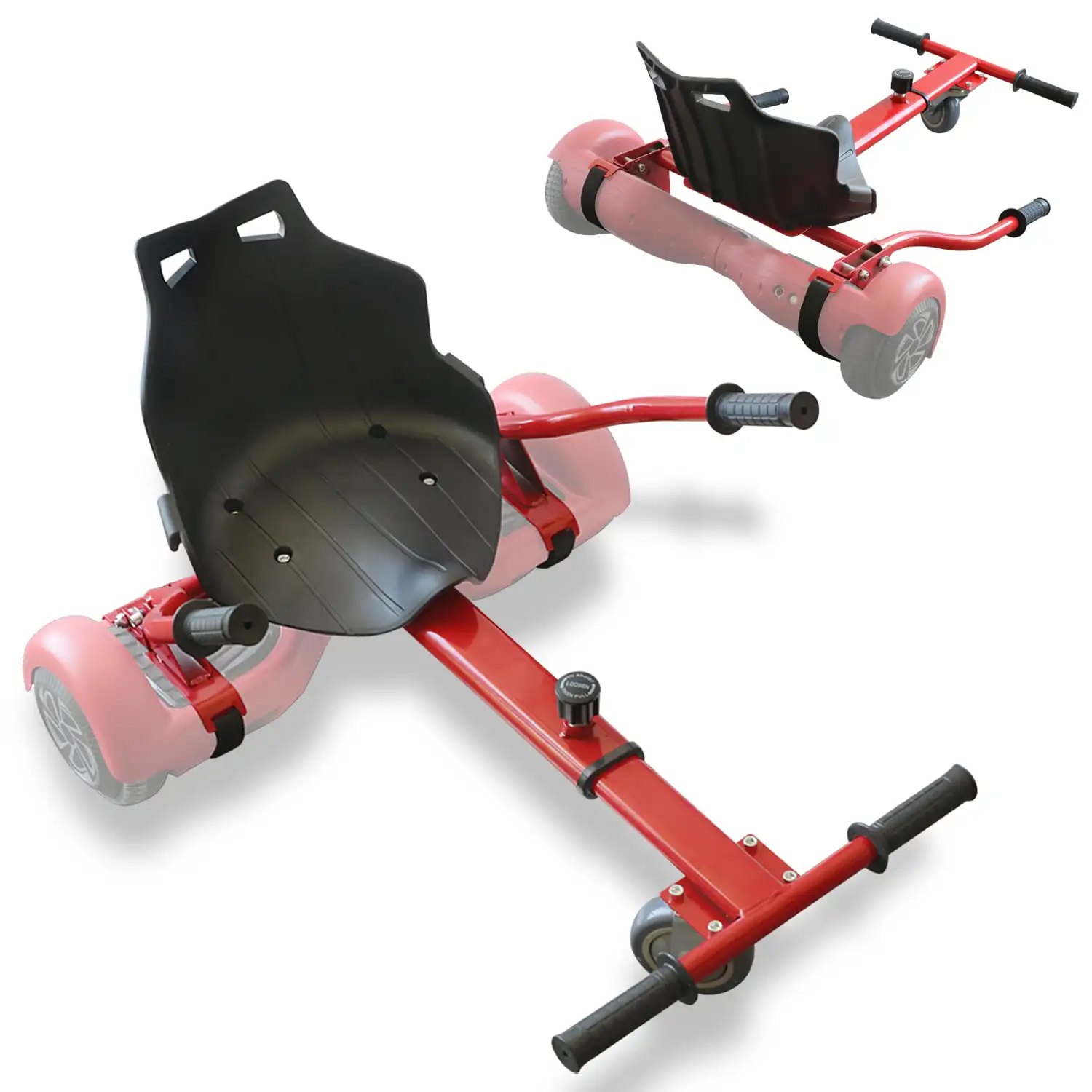 Universal Hoverboard Seat Attachment Adjustable Go Kart Hoverkart Hovercart  for Hoverboard (White)