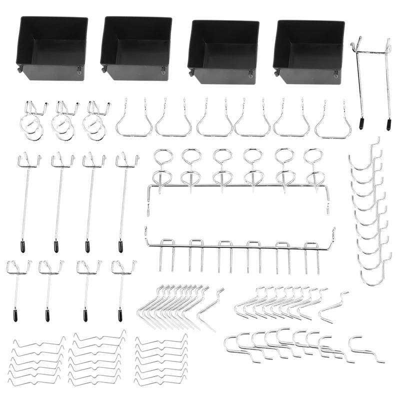 

New 80 Piece Pegboard Hooks Assortment With Pegboard Bins, Peg Locks, For Organizing Various Tools For Kitchen Craft Room