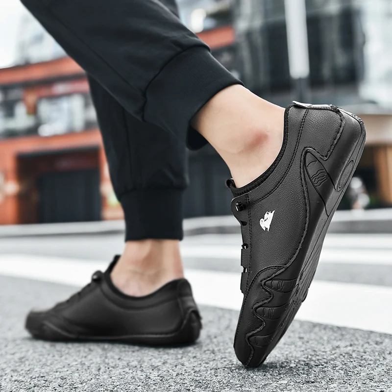 Men's casual fashion booties British style men's sneakers sheep head tide boots Joker soft soled youth party boots driving shoes