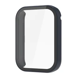 Premium Full Coverage Protective Bumper Case with Tempered Glass Screen Protector for Mi Band 8 Pro (Midnight Blue)
